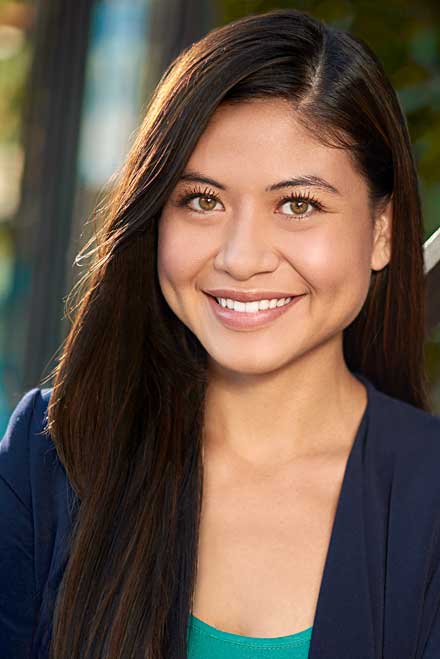 Beautiful actress with nice smile posing for headshot in Los Angeles